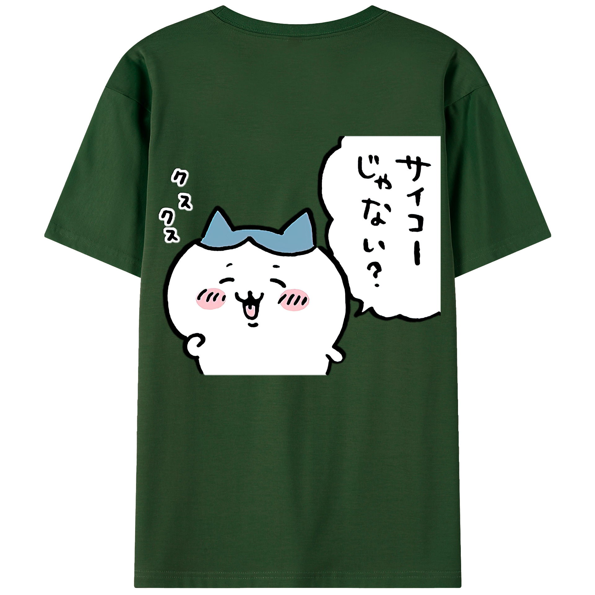 （画像用） ちいかわ ハチワレ Chii-kawa hachiware 綿100％半袖Tシャツ（背面プリント）